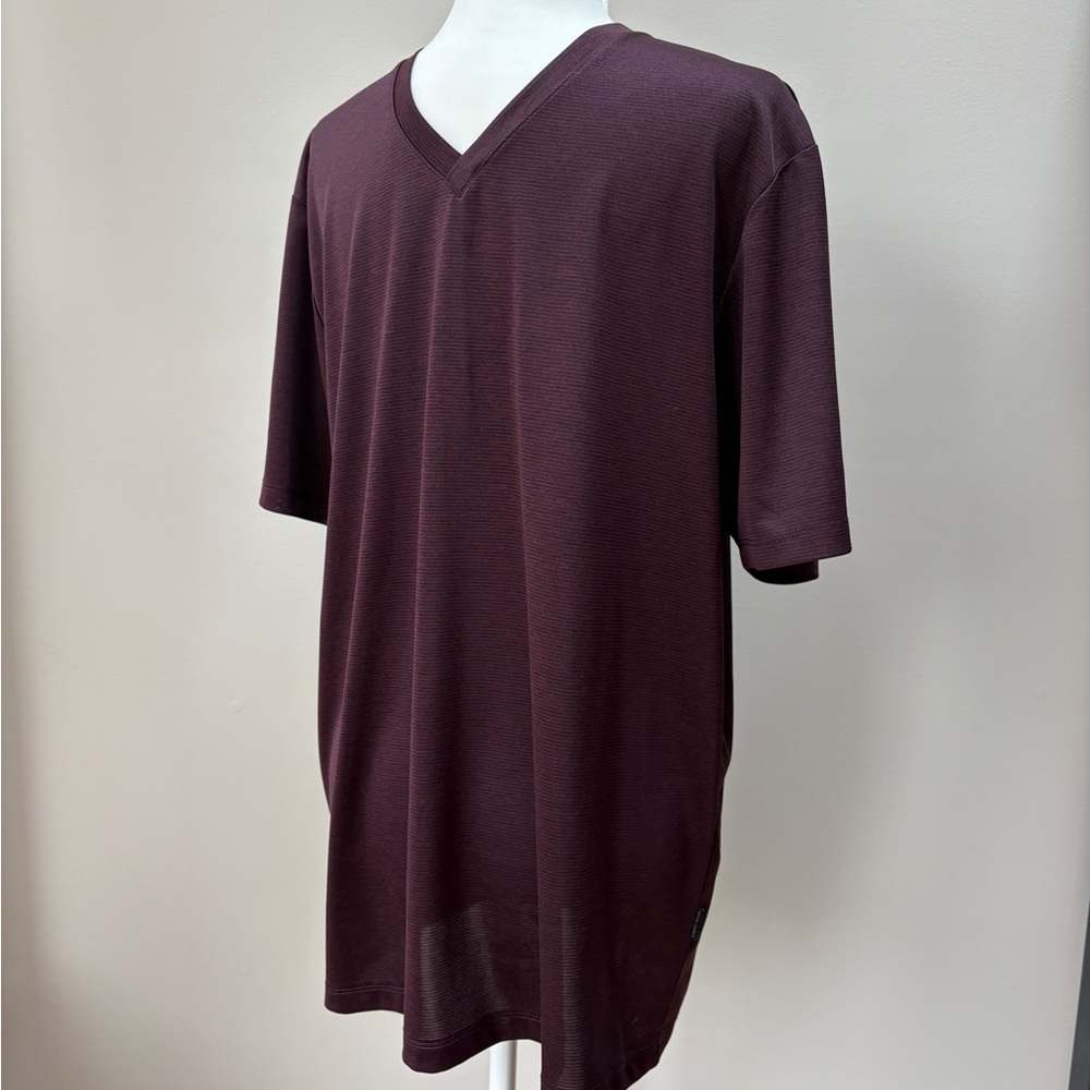 Perry Ellis Maroon V-Neck Shirt